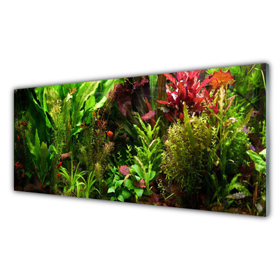 Glass Wall Art Plants nature green orange