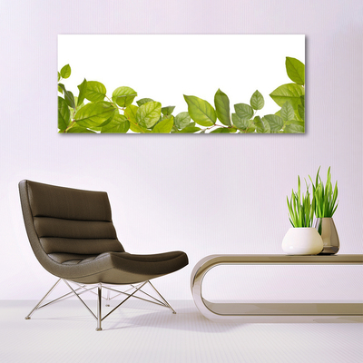 Glass Wall Art Leaves floral green