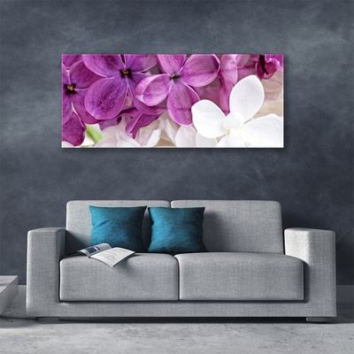 Glass Wall Art Flowers floral pink white