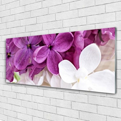 Glass Wall Art Flowers floral pink white