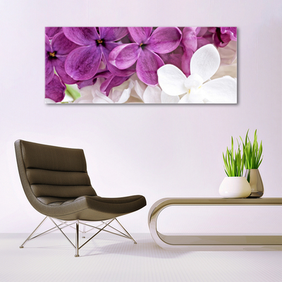 Glass Wall Art Flowers floral pink white