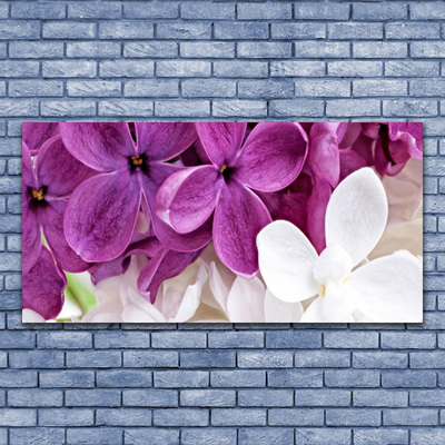 Glass Wall Art Flowers floral pink white