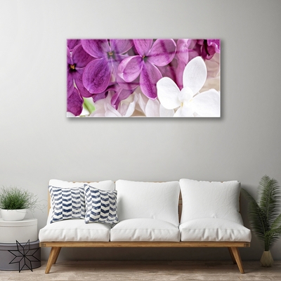 Glass Wall Art Flowers floral pink white