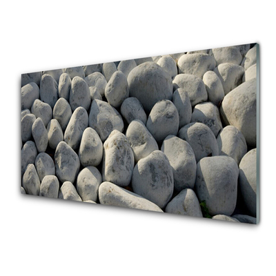 Glass Wall Art Stones art grey