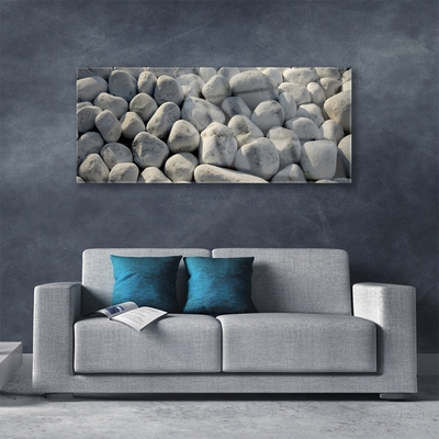 Glass Wall Art Stones art grey