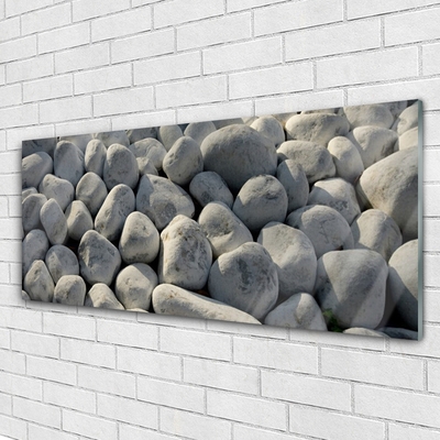 Glass Wall Art Stones art grey