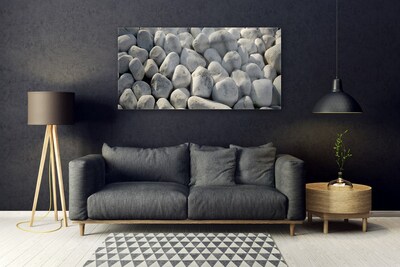 Glass Wall Art Stones art grey