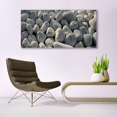 Glass Wall Art Stones art grey