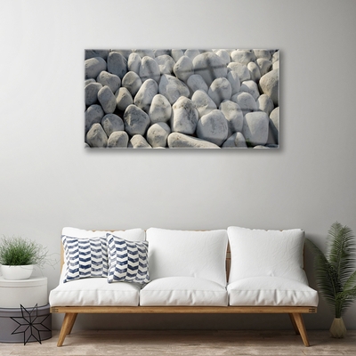 Glass Wall Art Stones art grey