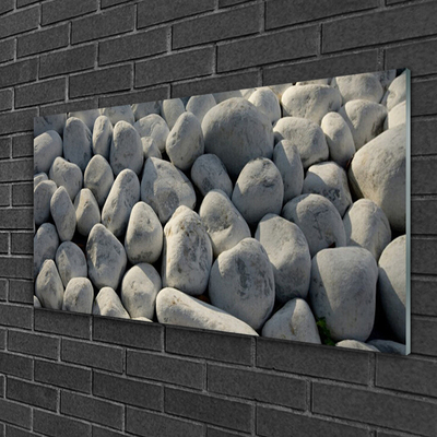 Glass Wall Art Stones art grey