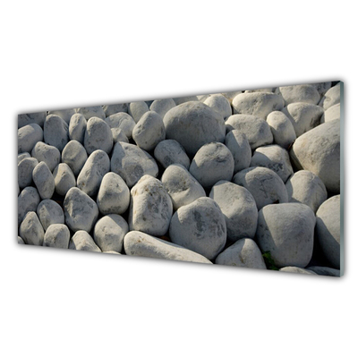 Glass Wall Art Stones art grey