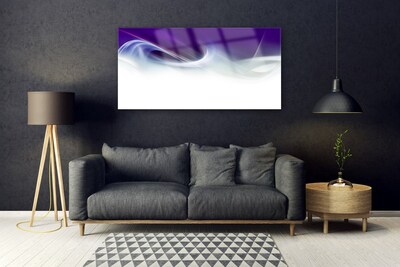 Glass Wall Art Abstract art white grey purple