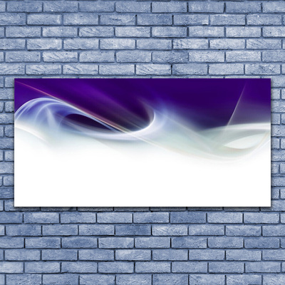 Glass Wall Art Abstract art white grey purple