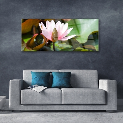 Glass Wall Art Flower floral pink