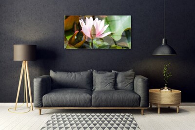 Glass Wall Art Flower floral pink