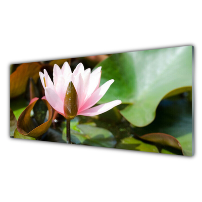 Glass Wall Art Flower floral pink