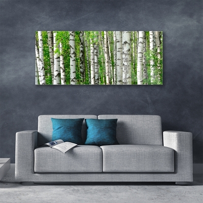 Glass Wall Art Forest nature black white green