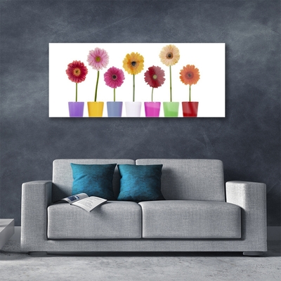 Glass Wall Art Flowers floral multi