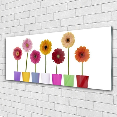 Glass Wall Art Flowers floral multi