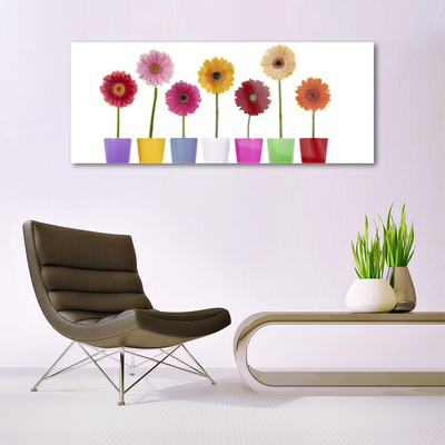 Glass Wall Art Flowers floral multi