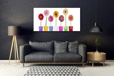 Glass Wall Art Flowers floral multi