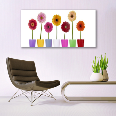 Glass Wall Art Flowers floral multi