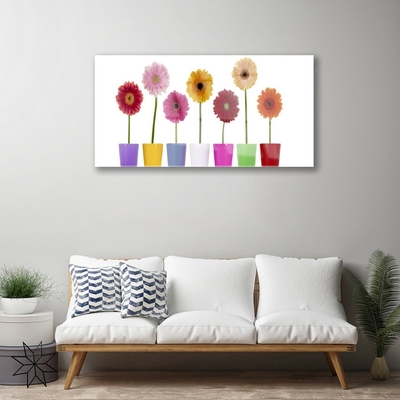 Glass Wall Art Flowers floral multi