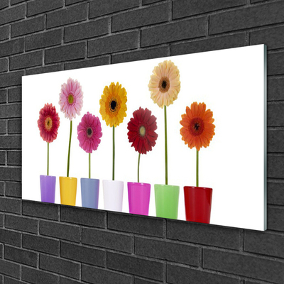 Glass Wall Art Flowers floral multi