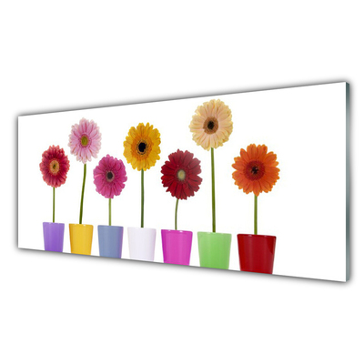 Glass Wall Art Flowers floral multi