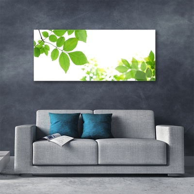 Glass Wall Art Petals floral white green