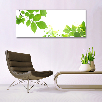 Glass Wall Art Petals floral white green