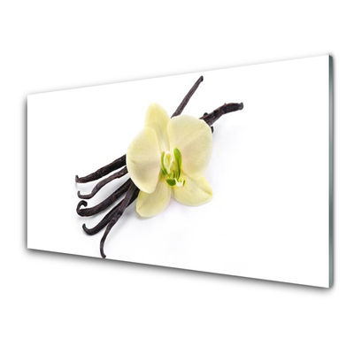 Glass Wall Art Flower floral green