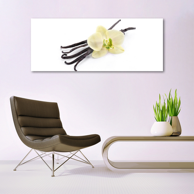 Glass Wall Art Flower floral green