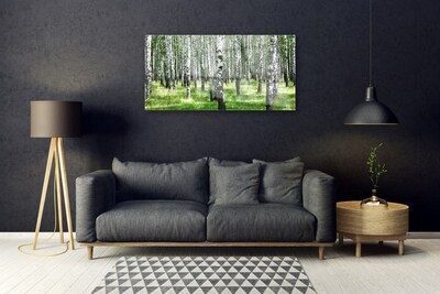 Glass Wall Art Forest nature black white green