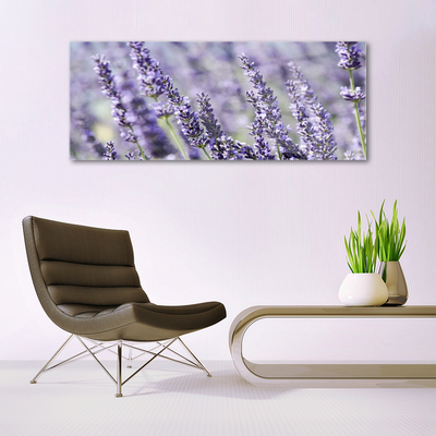 Glass Wall Art Flowers floral purple