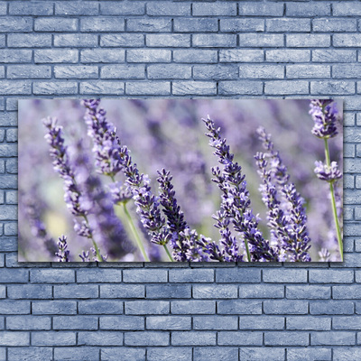 Glass Wall Art Flowers floral purple