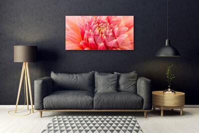 Glass Wall Art Flower floral orange