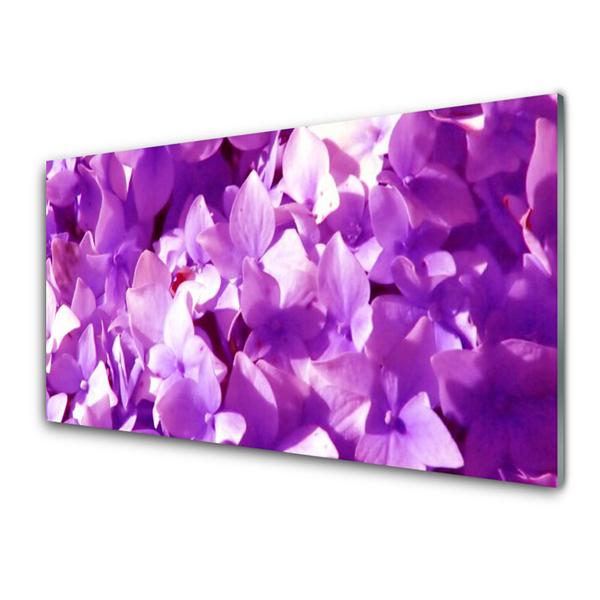 Glass Wall Art Flowers floral pink