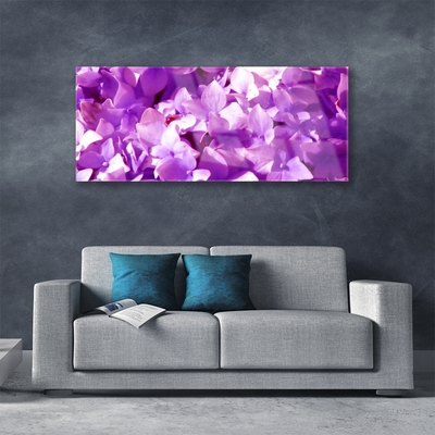 Glass Wall Art Flowers floral pink