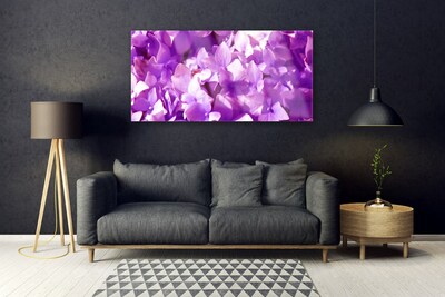 Glass Wall Art Flowers floral pink