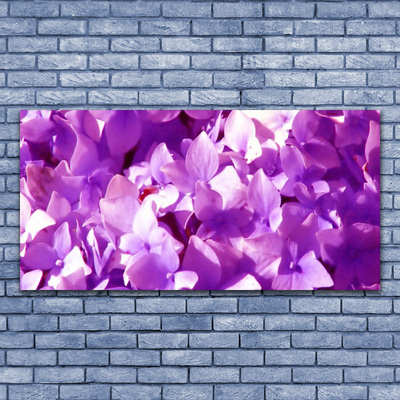 Glass Wall Art Flowers floral pink