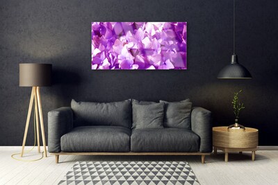 Glass Wall Art Flowers floral pink