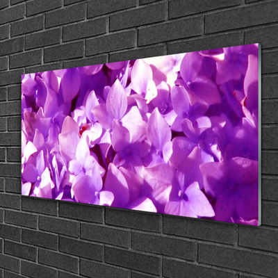 Glass Wall Art Flowers floral pink