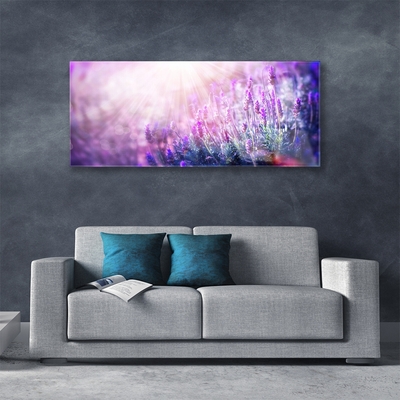 Glass Wall Art Flowers floral pink purple