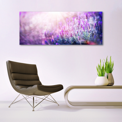 Glass Wall Art Flowers floral pink purple