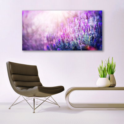 Glass Wall Art Flowers floral pink purple