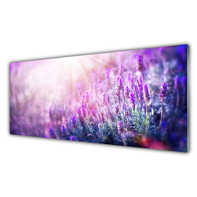 Glass Wall Art Flowers floral pink purple