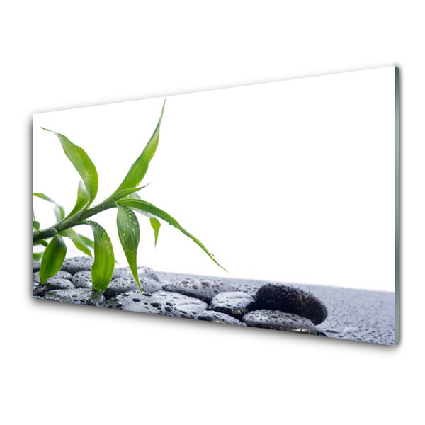 Glass Wall Art Leaf floral green