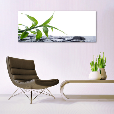 Glass Wall Art Leaf floral green