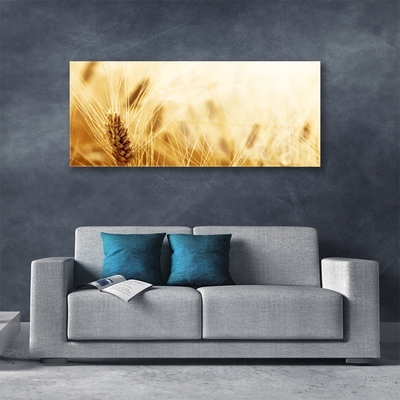 Glass Wall Art Wheat floral yellow